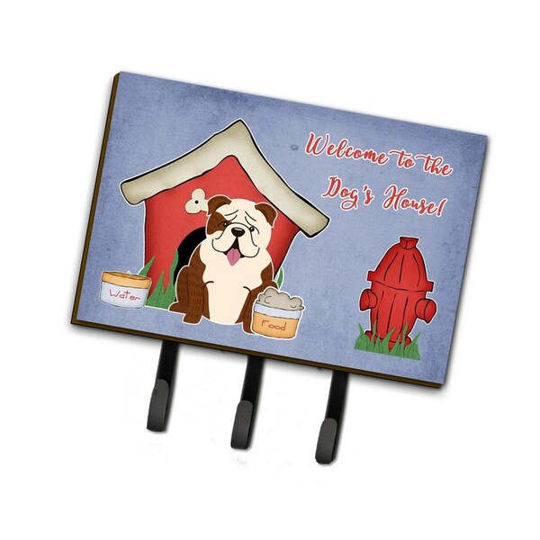 Carolines Treasures Dog House Collection English Bulldog Brindle White Leash or Key Holder BB2875TH68 - main